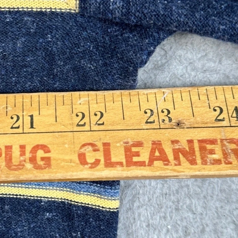 Gap Sweater Mens Large Blue Yellow Striped Crew Neck Pullover Long Sleeve Casual
